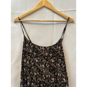 Reistor Size L Boho Floral Black Strappy Sundress
